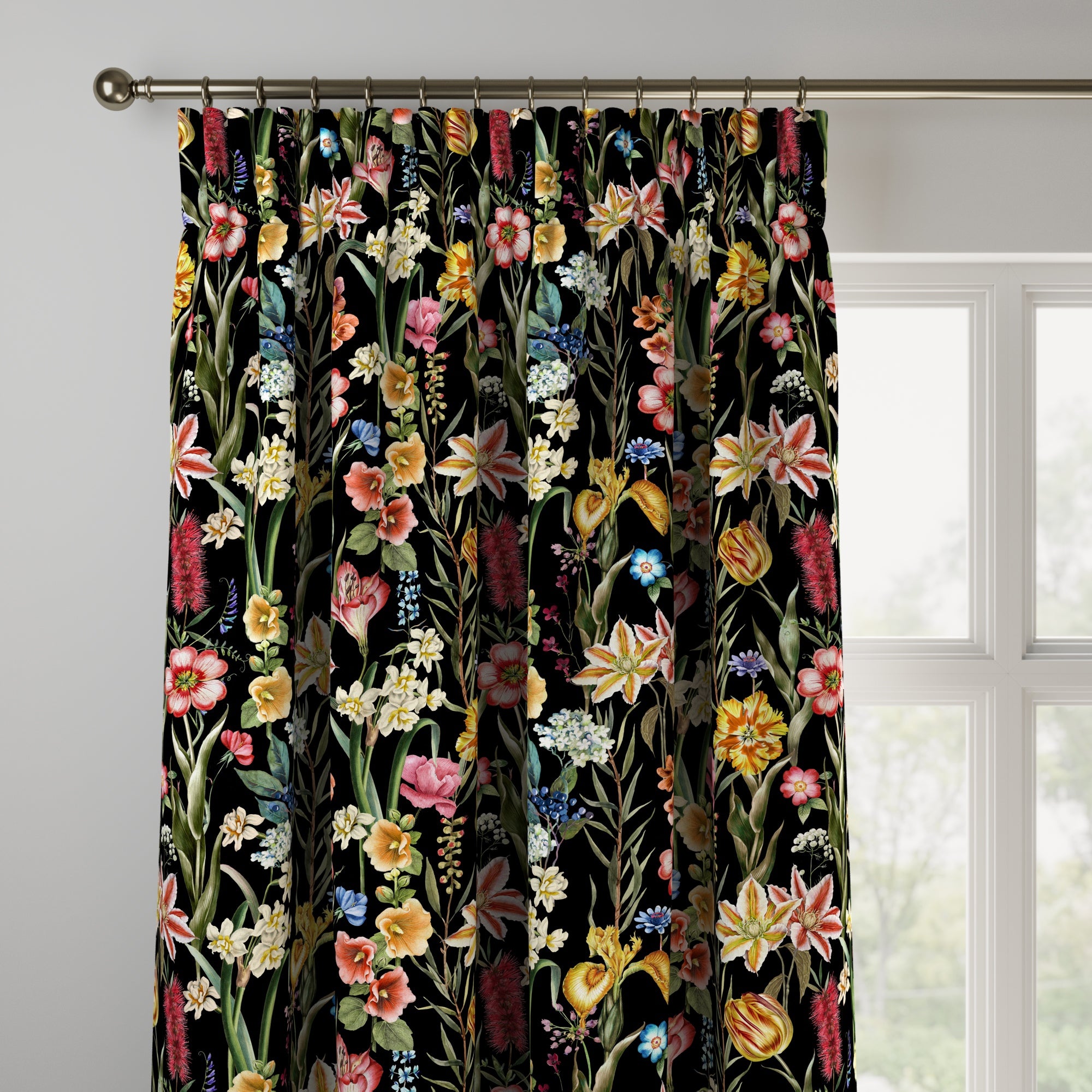 Maximalist Tropical Made to Measure Curtains Tropical Black