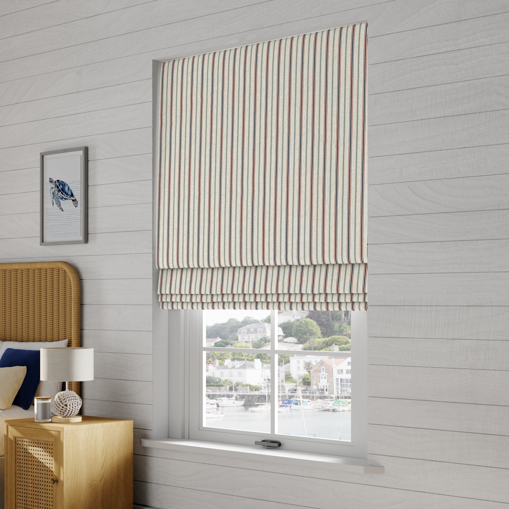 Coastal Salcombe Stripe Made to Measure Roman Blind Salcombe Stripe Multi