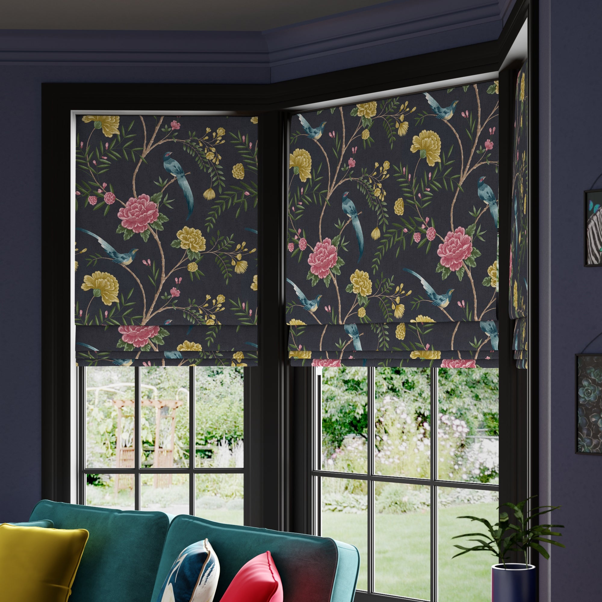 Maximalist Wagtail Made to Measure Roman Blind Wagtail Slate