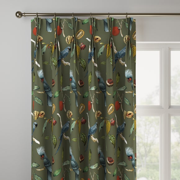 Maximalist Cockatoo Made to Measure Curtains Cockatoo Olive