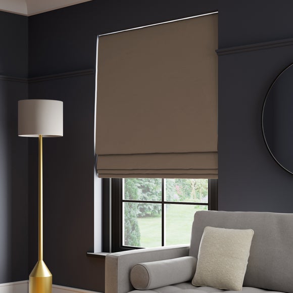 Panama Cotton Made to Measure Roman Blind Panama Truffle
