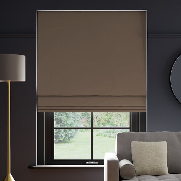 Panama Cotton Made to Measure Roman Blind Panama Truffle