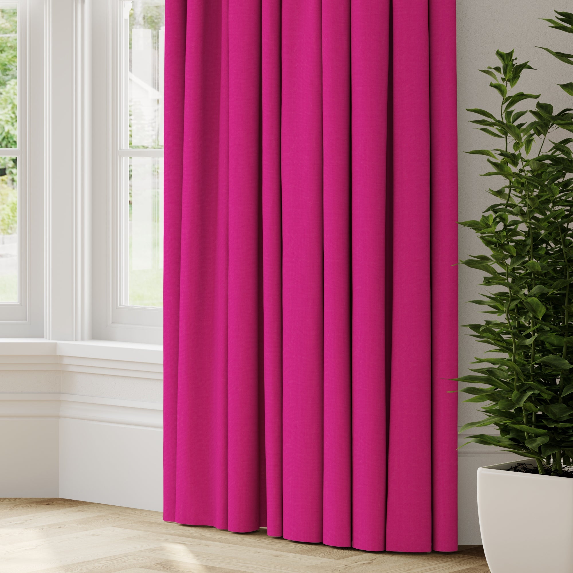 Panama Cotton Made to Measure Curtains Panama Fuchsia