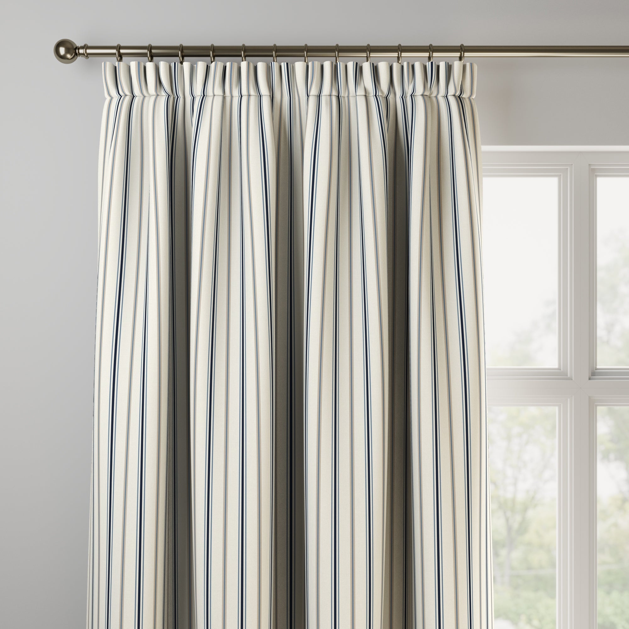 Coastal Salcombe Stripe Made to Measure Curtains Salcombe Stripe Navy