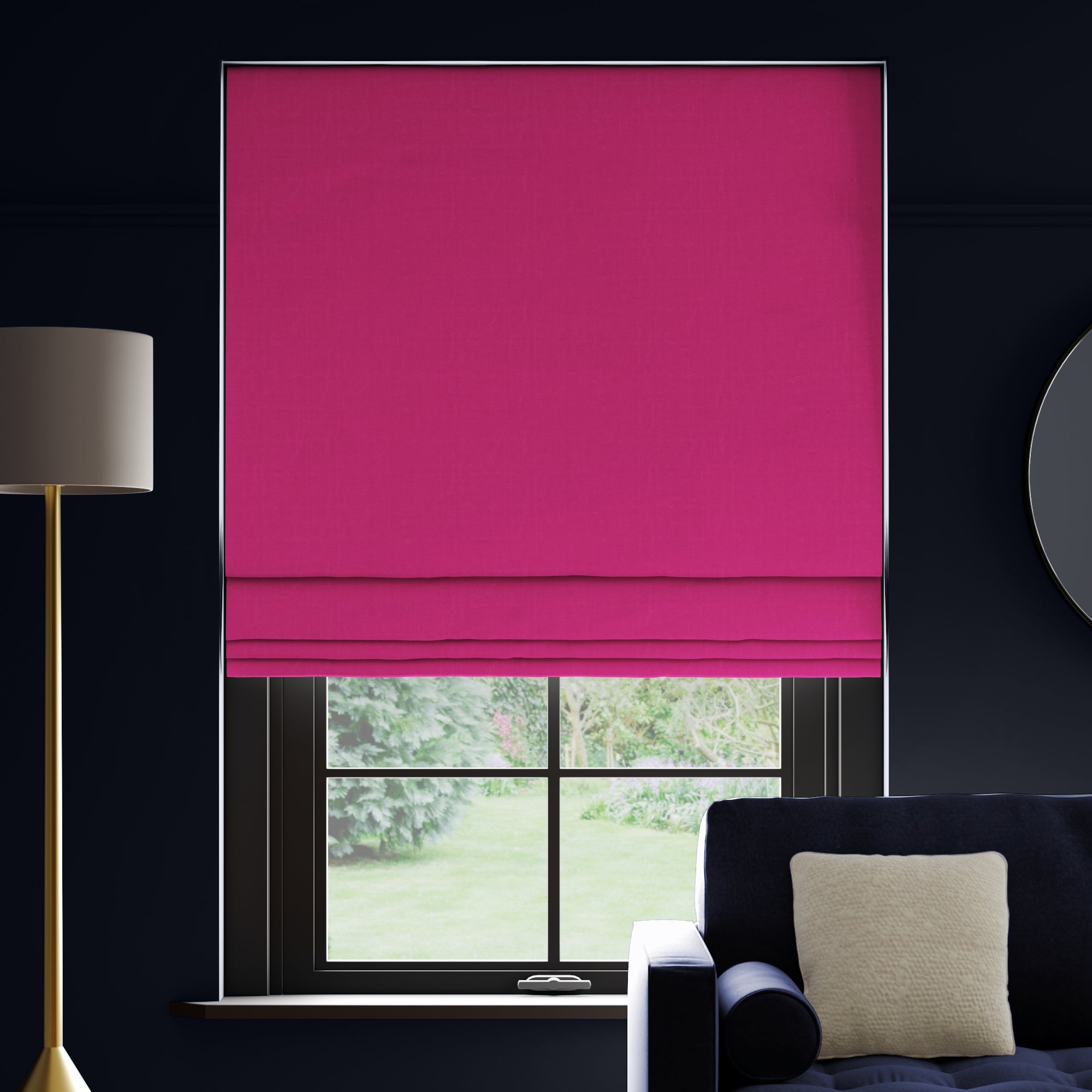 Panama Cotton Made to Measure Roman Blind Panama Fuchsia