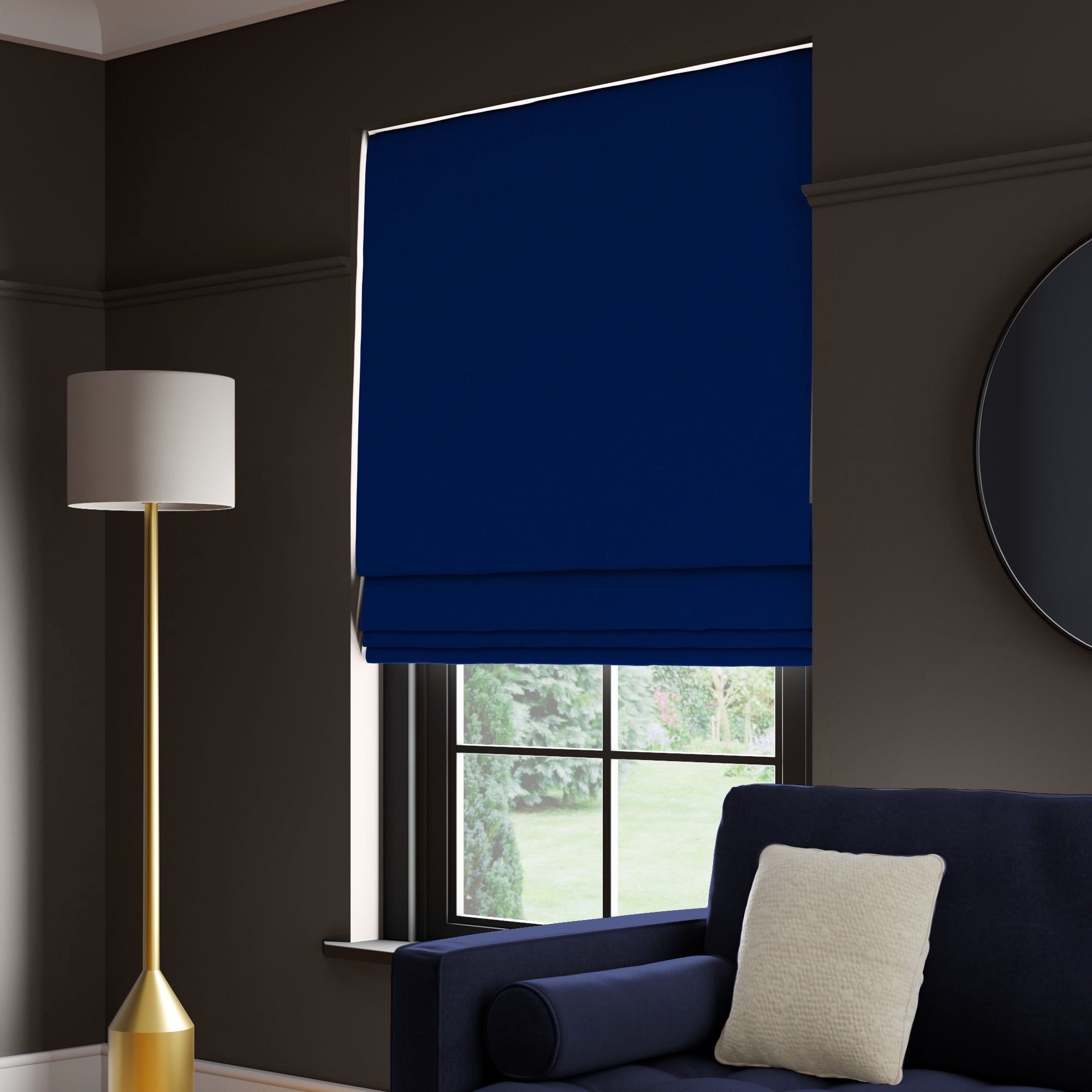 Panama Cotton Made to Measure Roman Blind Panama Indigo