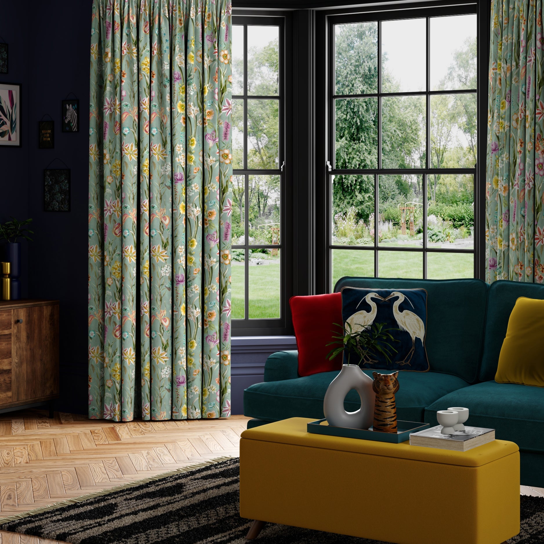 Maximalist Tropical Made to Measure Curtains Tropical Jade