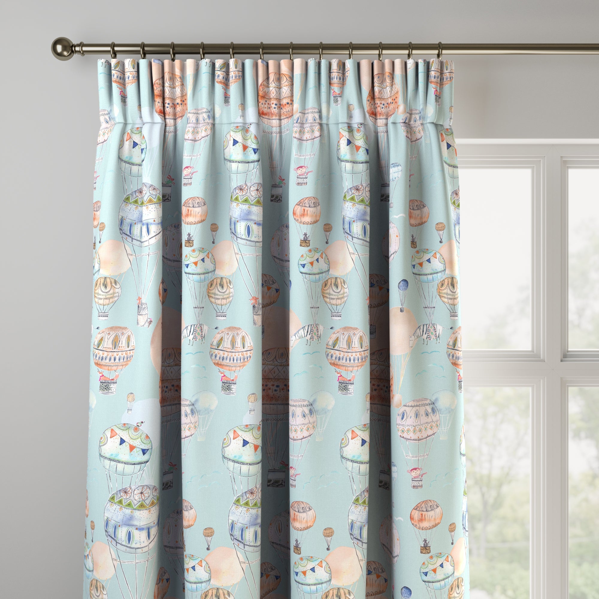 Little Adventurers Hot Air Balloon Made to Measure Curtains Hot Air Balloon Sky