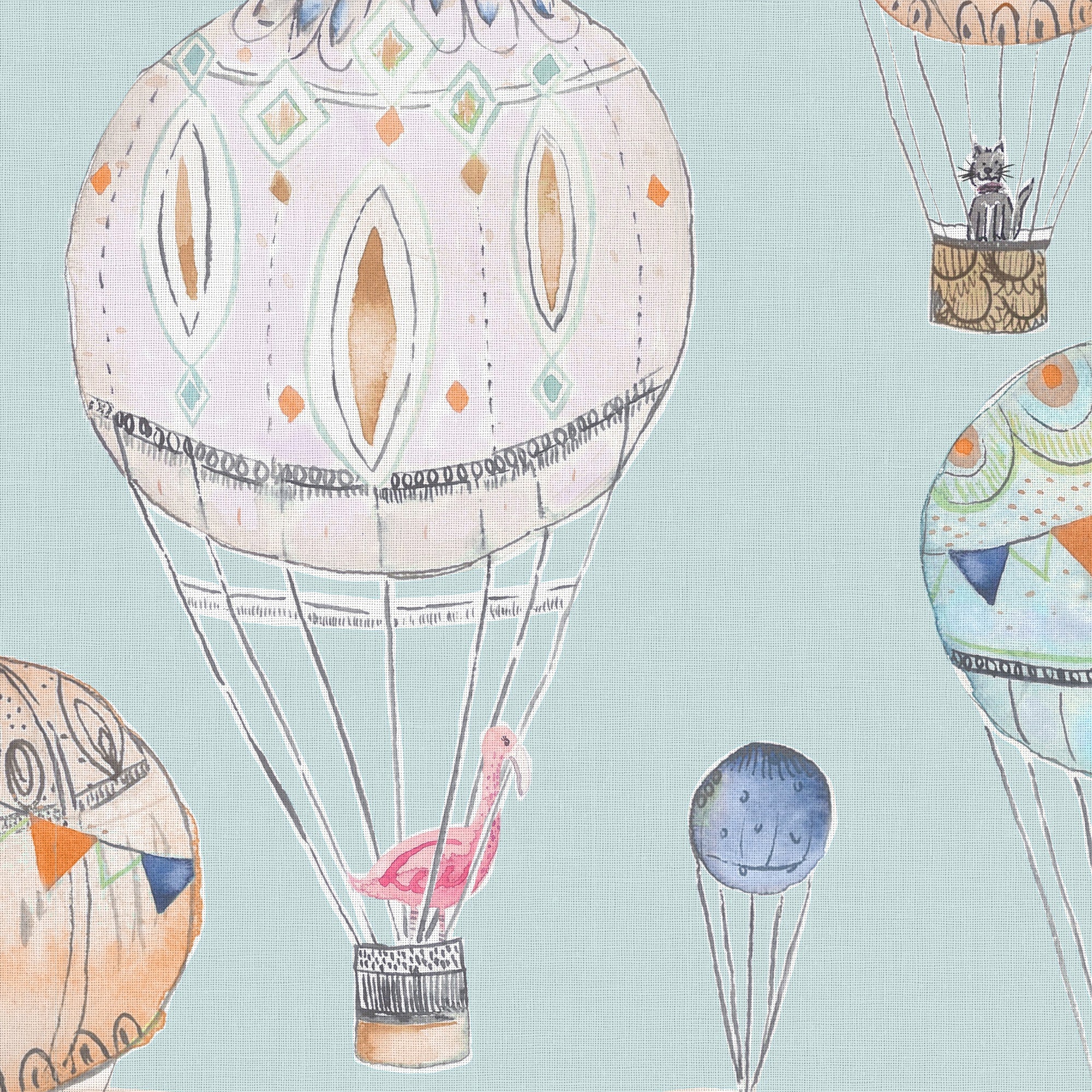 Little Adventurers Hot Air Balloon Made to Measure Curtains Hot Air Balloon Sky