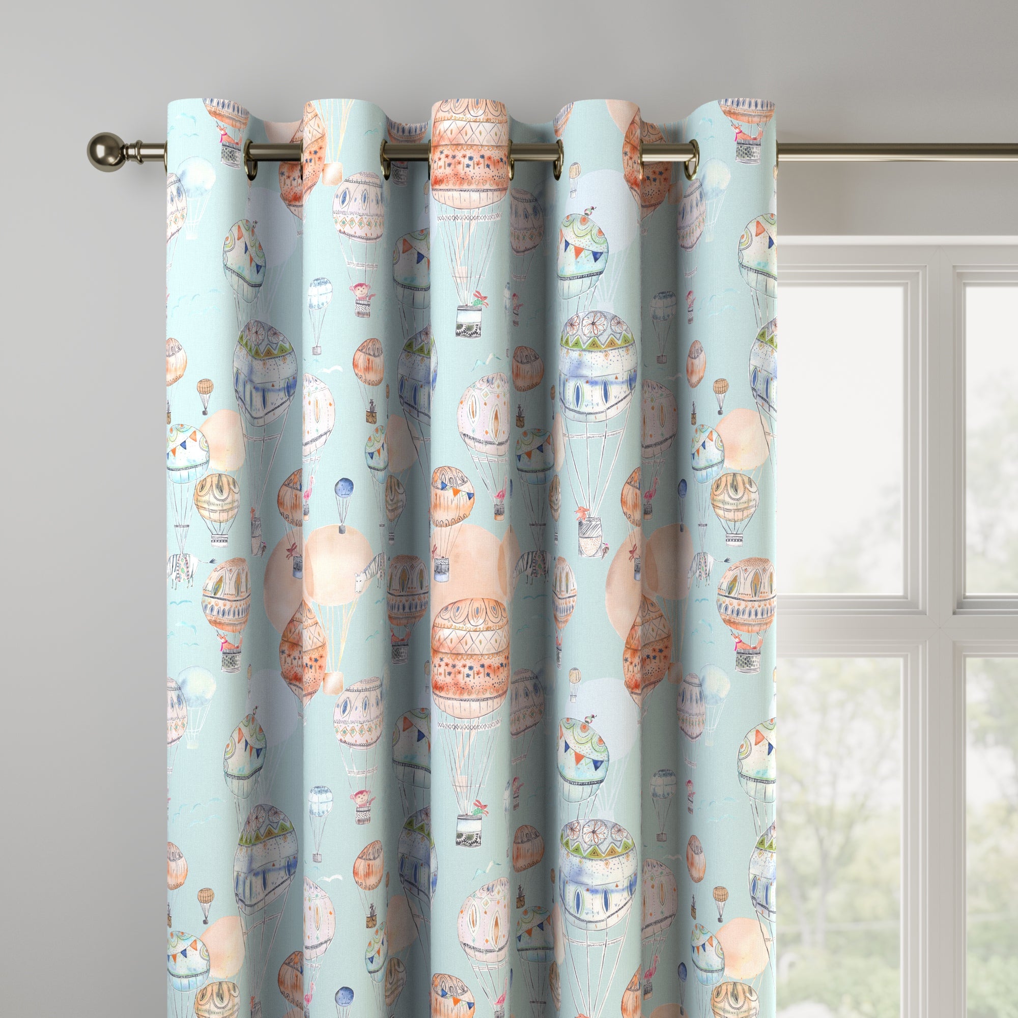 Little Adventurers Hot Air Balloon Made to Measure Curtains Hot Air Balloon Sky