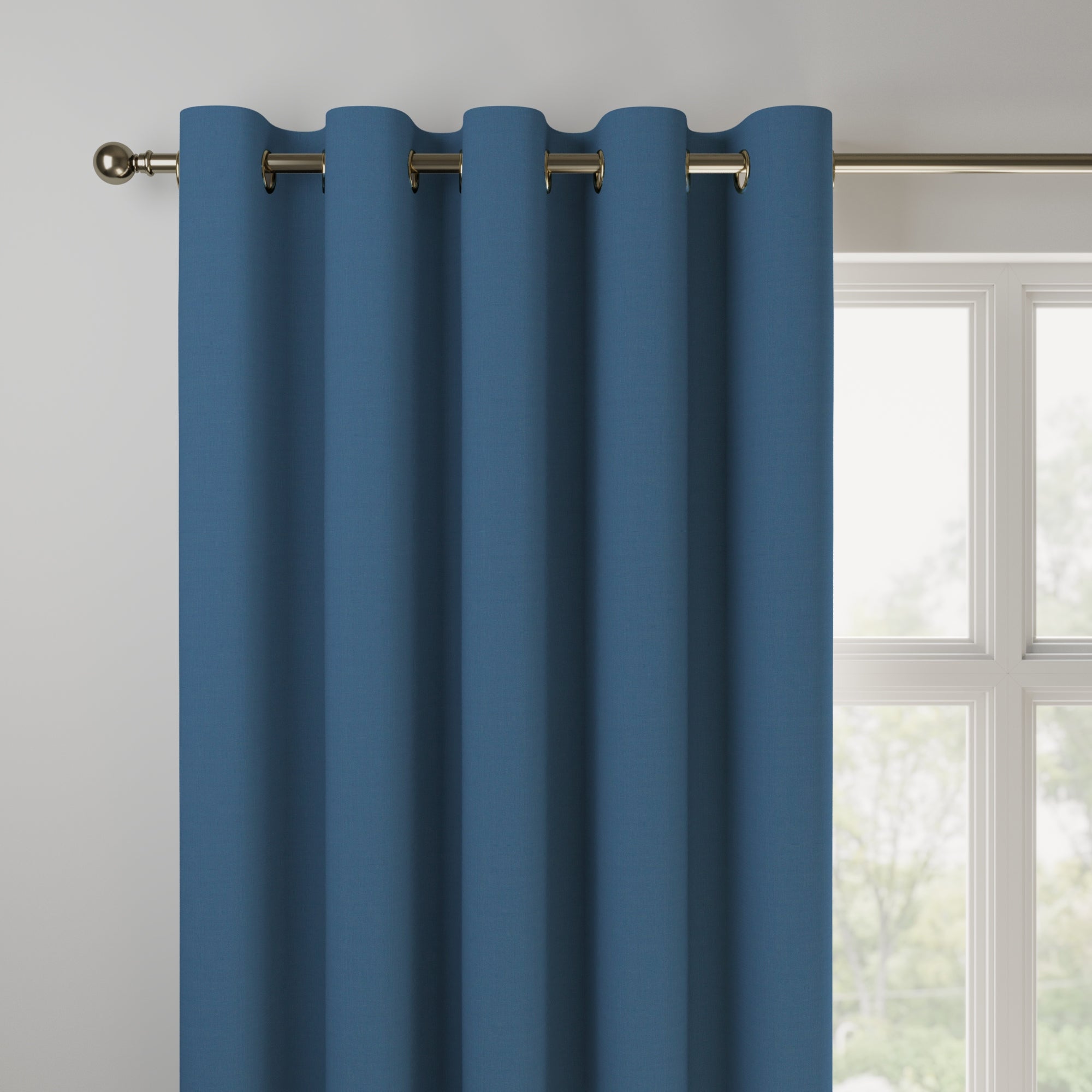 Panama Cotton Made to Measure Curtains Panama Coastal Blue