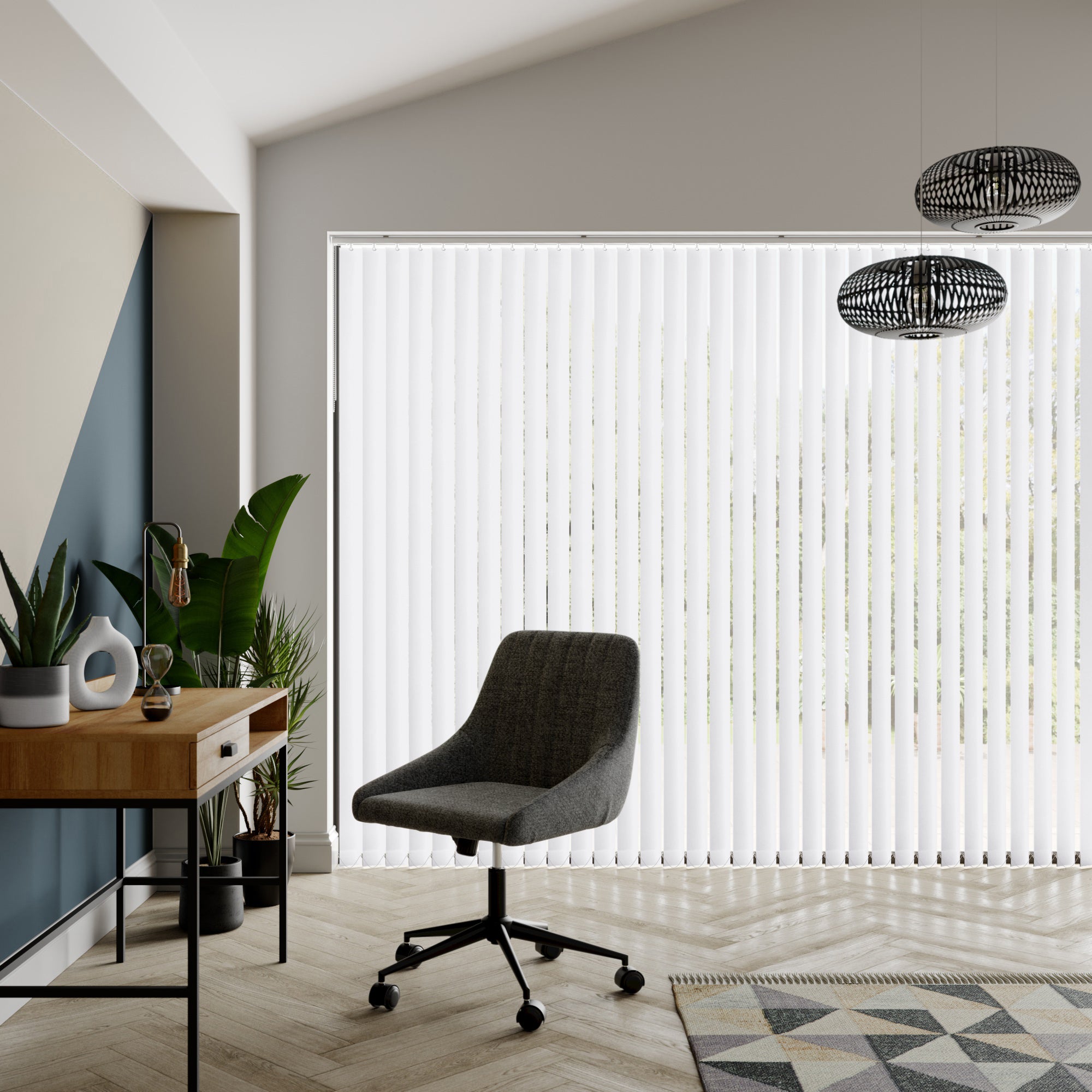 Unilux Blackout Fire Retardant Made to Measure Vertical Blind Unilux White