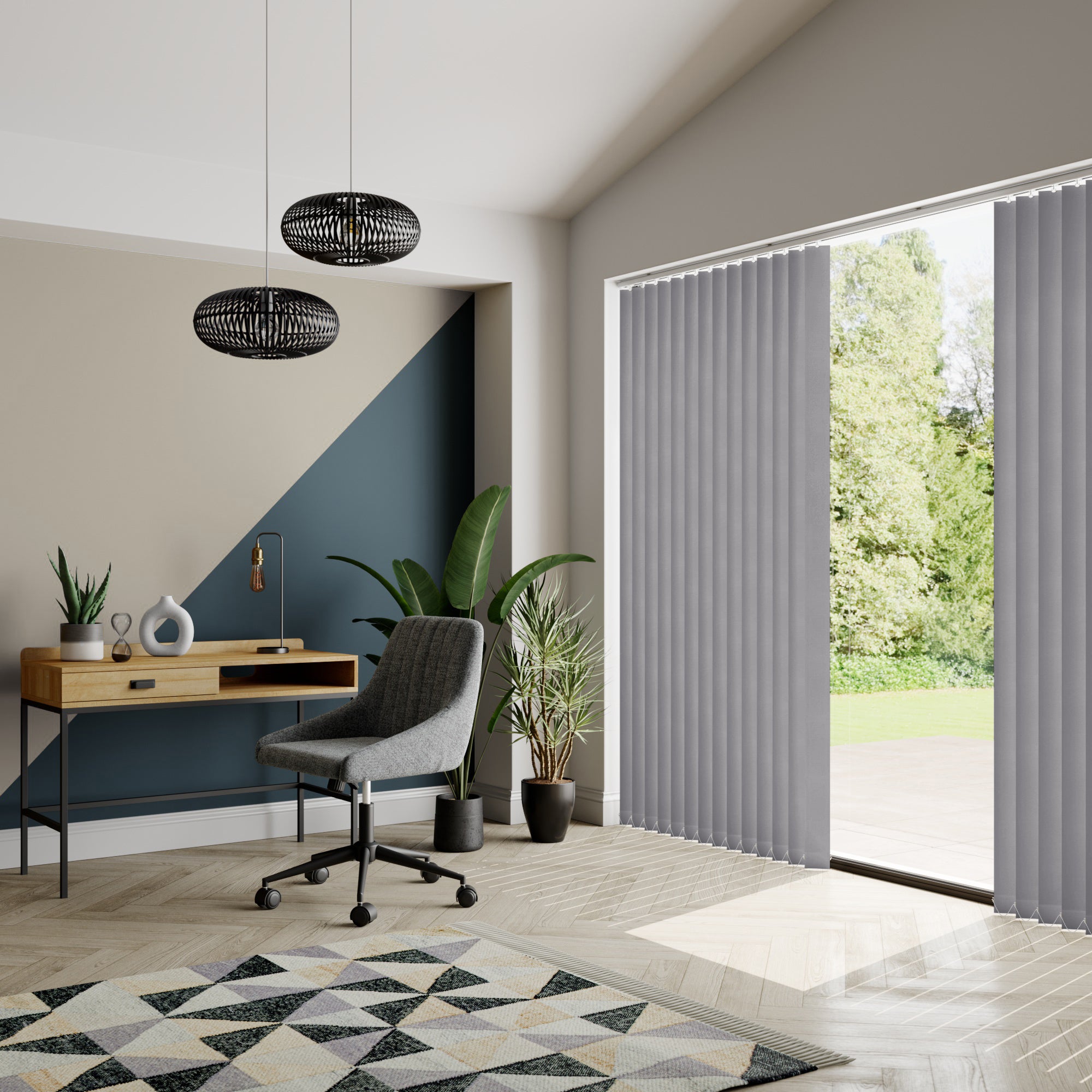 Unilux Blackout Fire Retardant Made to Measure Vertical Blind Unilux Granite