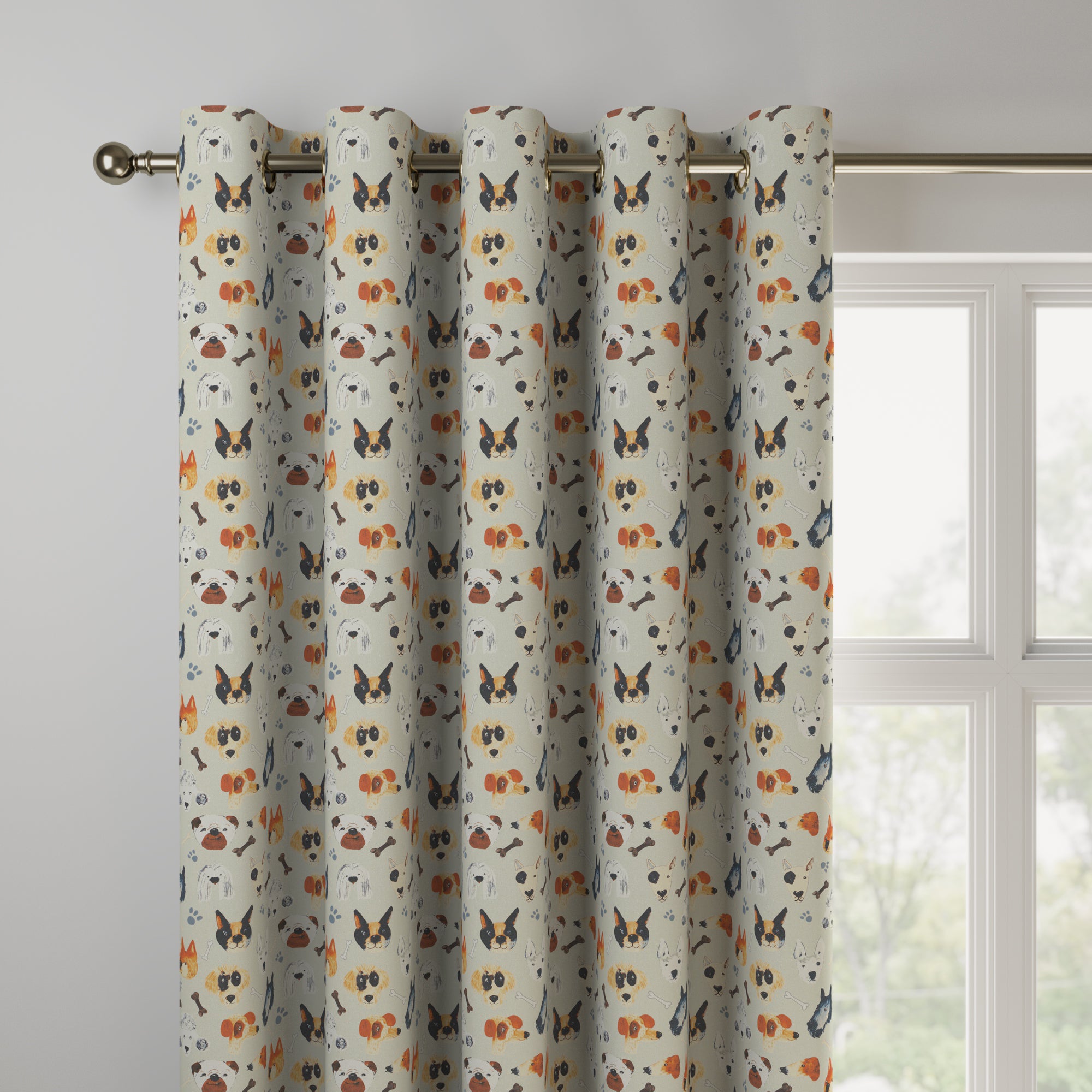Portrait Pups Made to Measure Curtains Portrait Pups Natural
