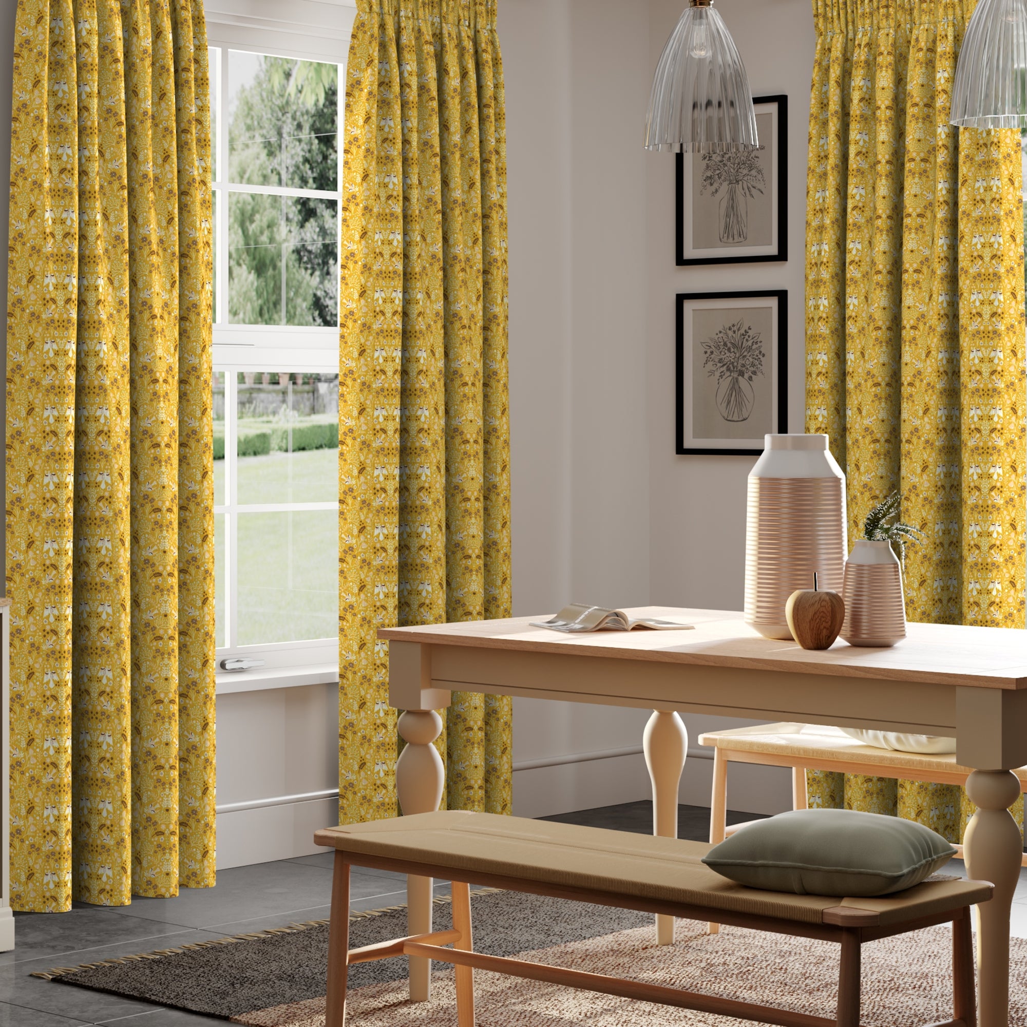 Folklore Made to Measure Curtains Folklore Ochre