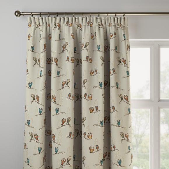 Quirky Owls Made to Measure Curtains Quirky Owls Natural