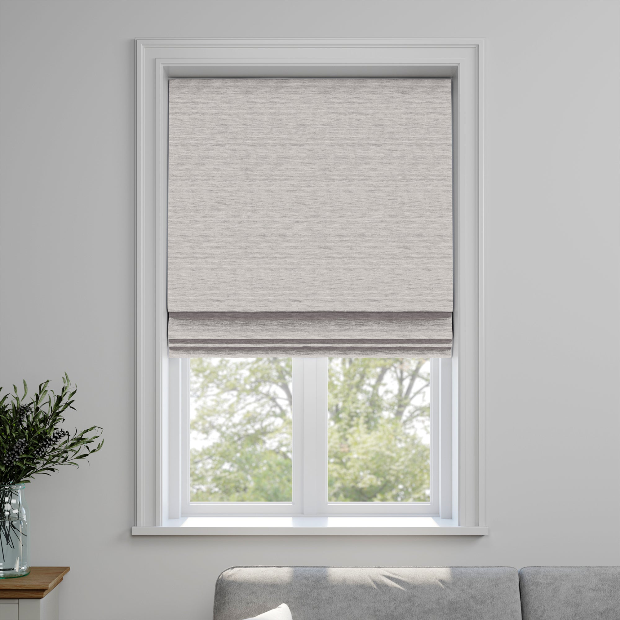 Austen Recycled Polyester Made to Measure Roman Blind Austen Pearl