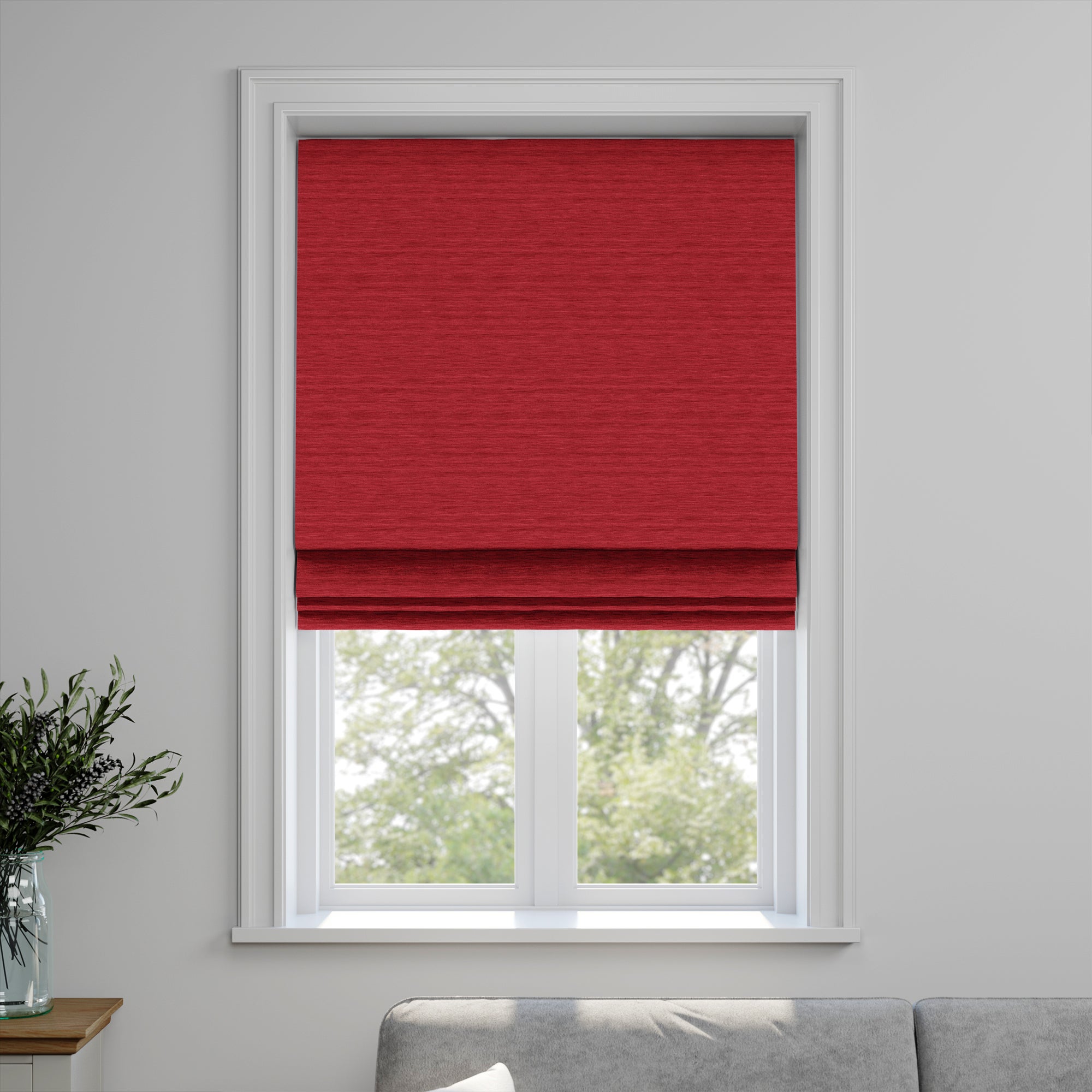 Austen Recycled Polyester Made to Measure Roman Blind Austen Cherry