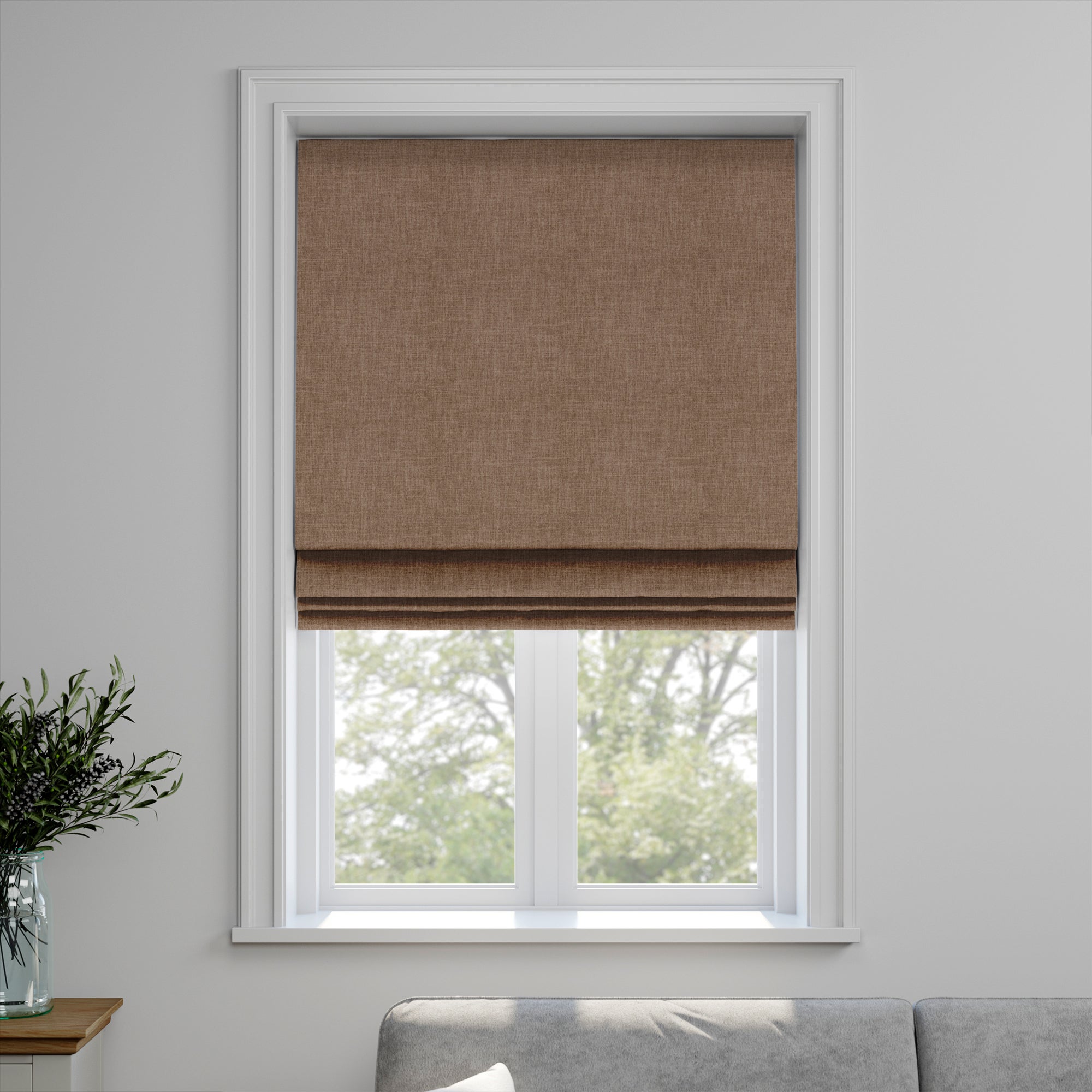 Bronte Recycled Polyester Made to Measure Roman Blind Bronte Otter