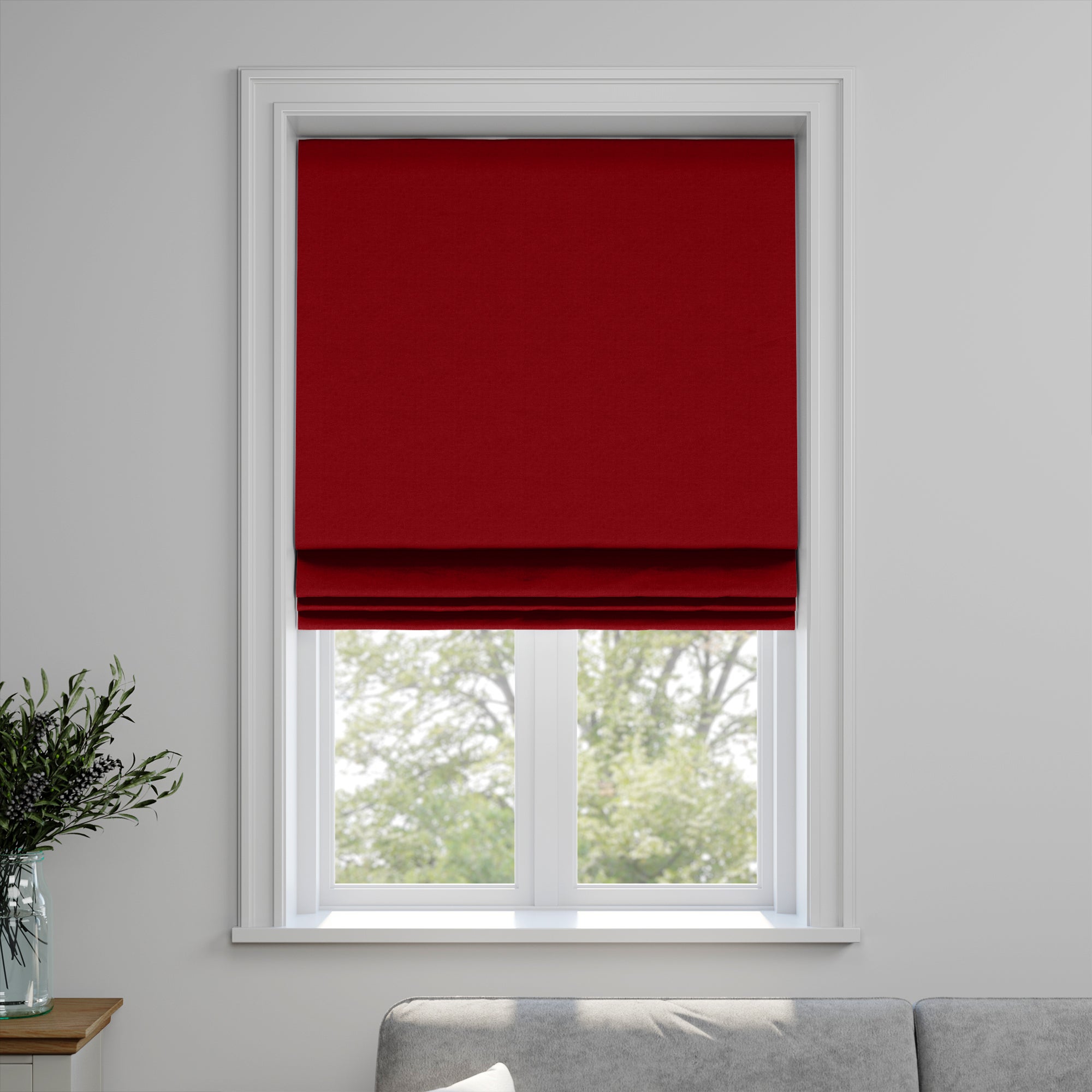 Belvoir Recycled Polyester Made to Measure Roman Blind Belvoir Rosso
