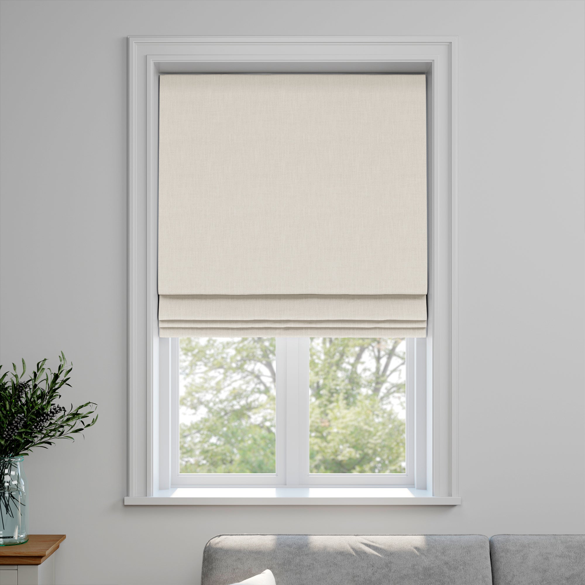 Bronte Recycled Polyester Made to Measure Roman Blind Bronte Pearl