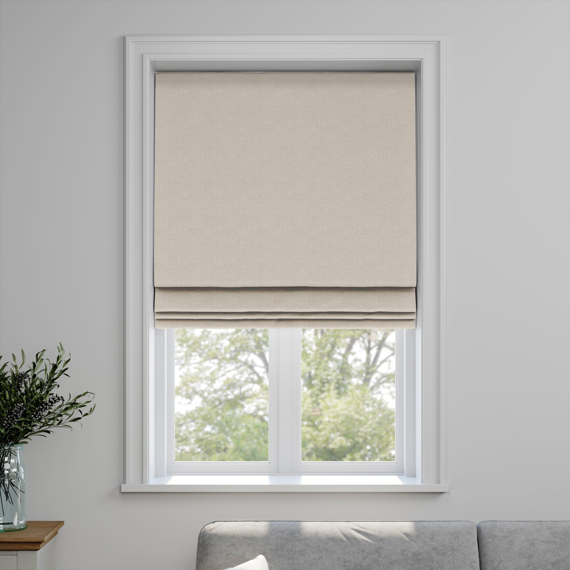 Belvoir Recycled Polyester Made to Measure Roman Blind Belvoir Silver