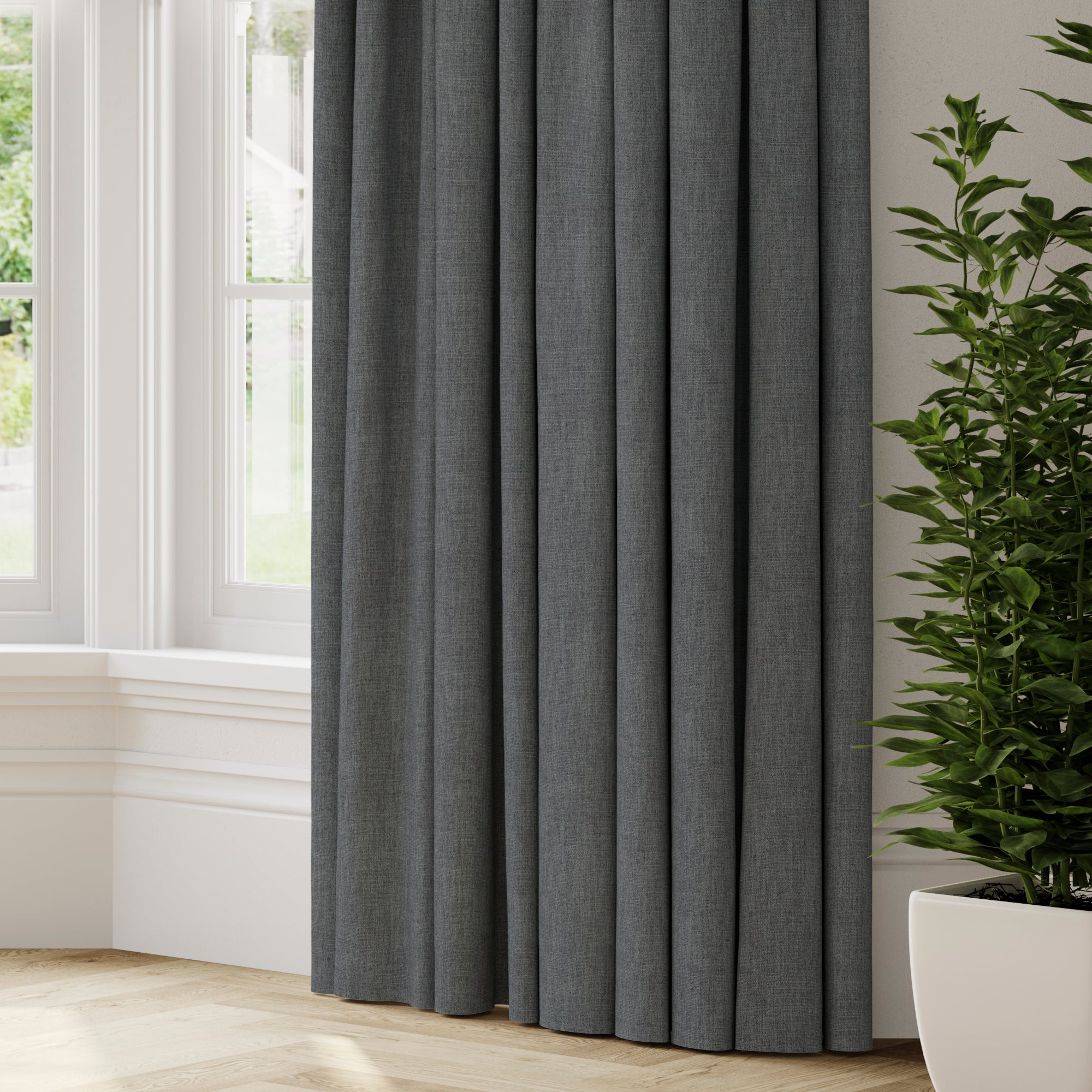Bronte Recycled Polyester Made to Measure Curtains Bronte Charcoal