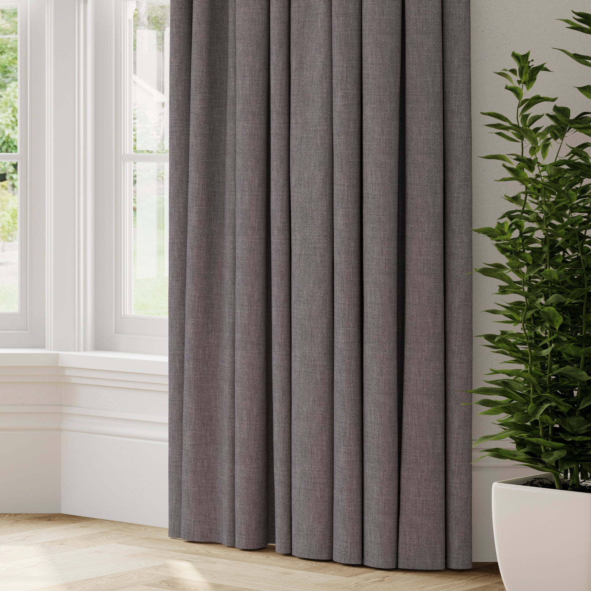 Bronte Recycled Polyester Made to Measure Curtains Bronte Flint