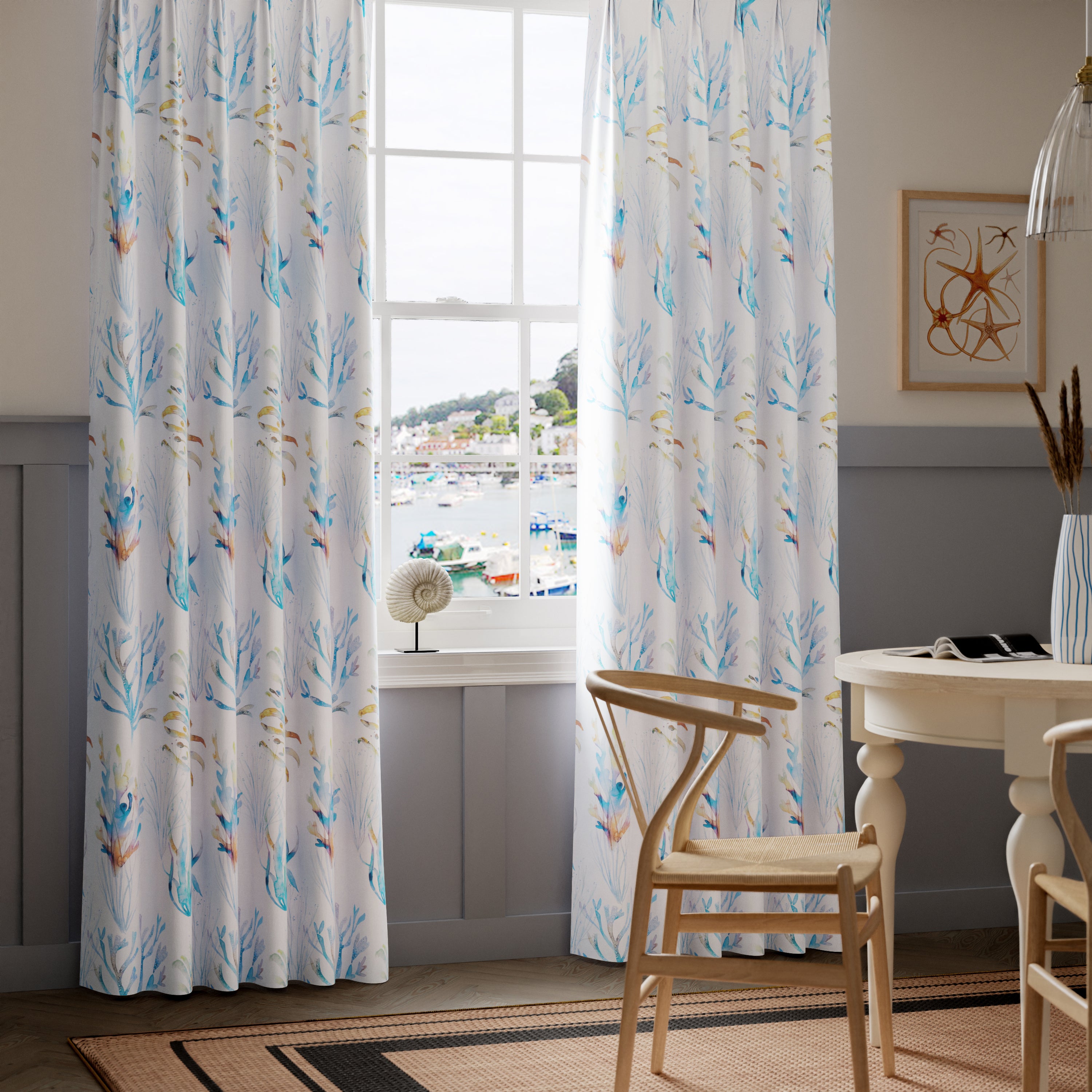 Coral Reef Made to Measure Curtains Coral Reef Cobalt