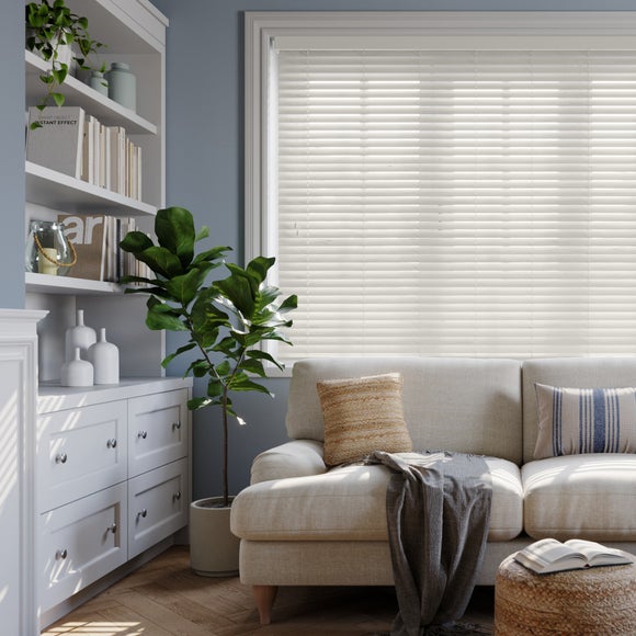 Made To Measure 50mm Slats White Textured Venetian Blind | Dunelm