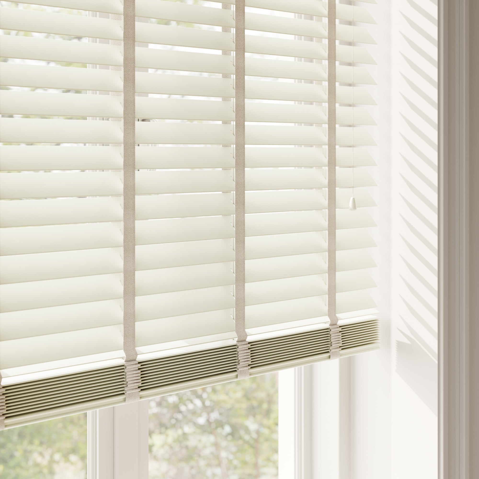 Made To Measure 50mm Slats White Taped Venetian Blind White