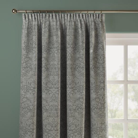 William Morris At Home Strawberry Thief Tonal Made To Measure Curtains Strawberry Thief Tonal Charcoal