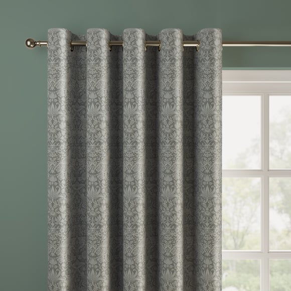 William Morris At Home Strawberry Thief Tonal Made To Measure Curtains Strawberry Thief Tonal Charcoal