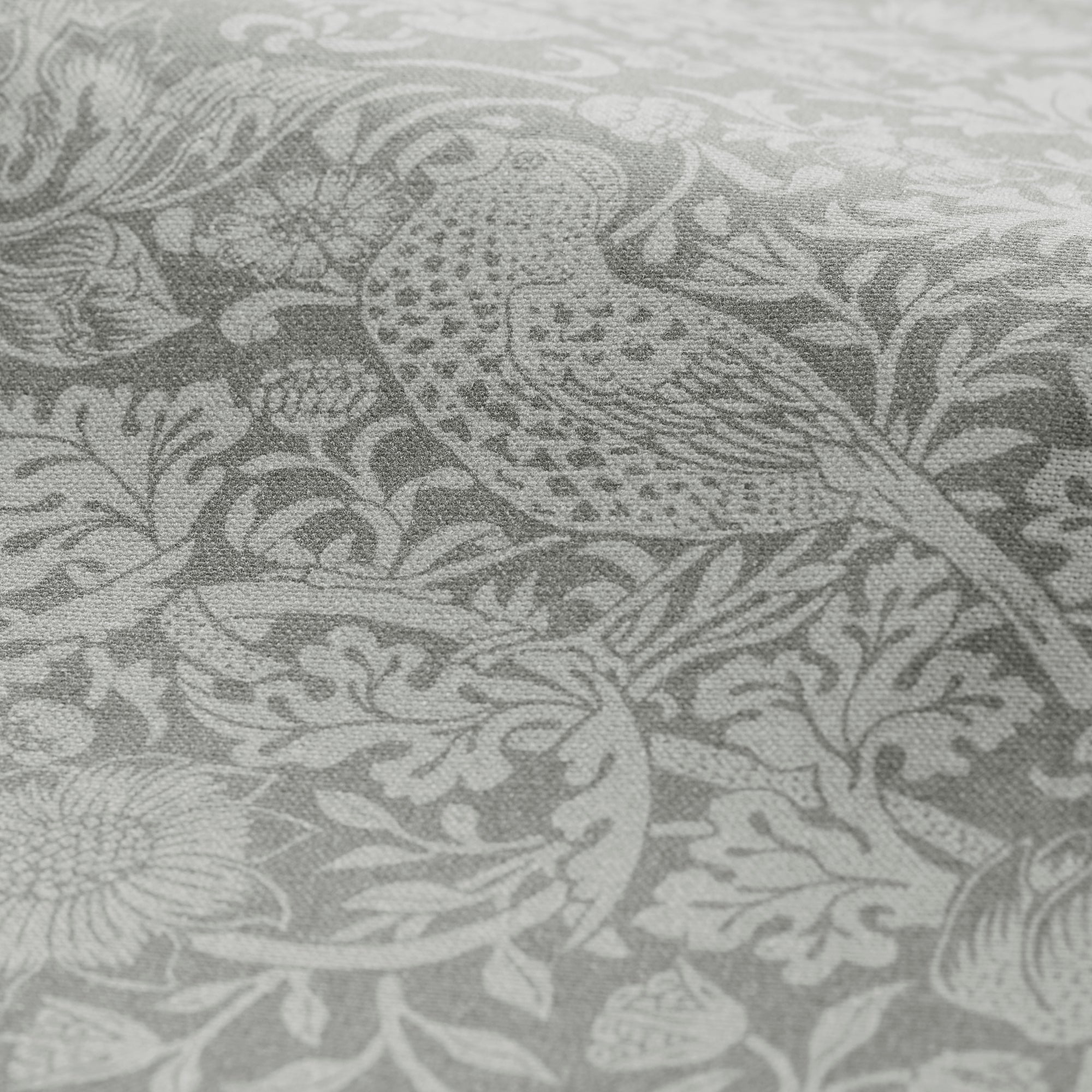 William Morris At Home Strawberry Thief Tonal Made To Measure Curtains Strawberry Thief Tonal Charcoal