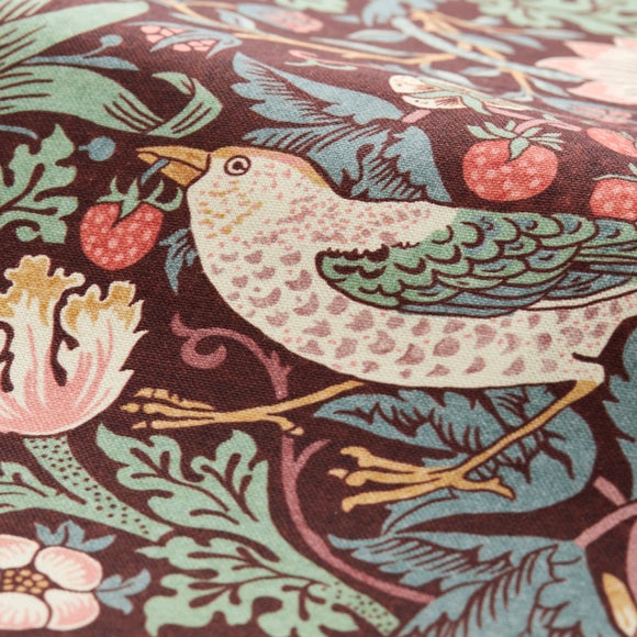 William Morris At Home Strawberry Thief 100% Cotton Made to Measure Curtains Strawberry Thief Merlot
