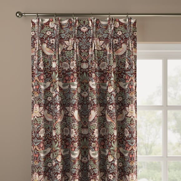 William Morris At Home Strawberry Thief Made to Measure Curtains Strawberry Thief Merlot