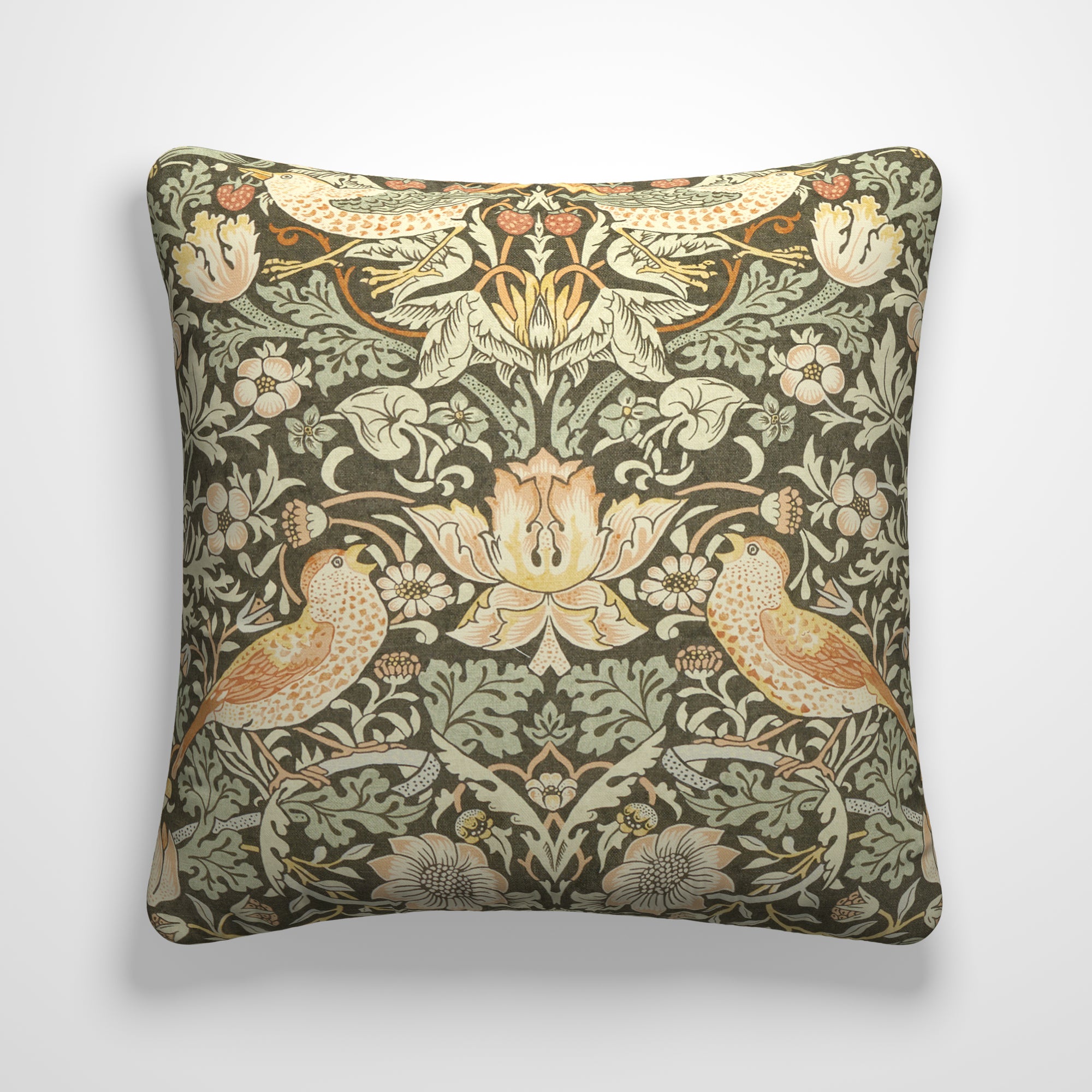 William Morris At Home Strawberry Thief Made To Order Cushion Cover Strawberry Thief Clay