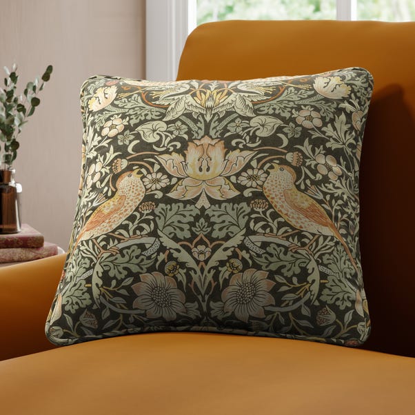 William Morris At Home Strawberry Thief Made To Order Cushion Cover Strawberry Thief Clay