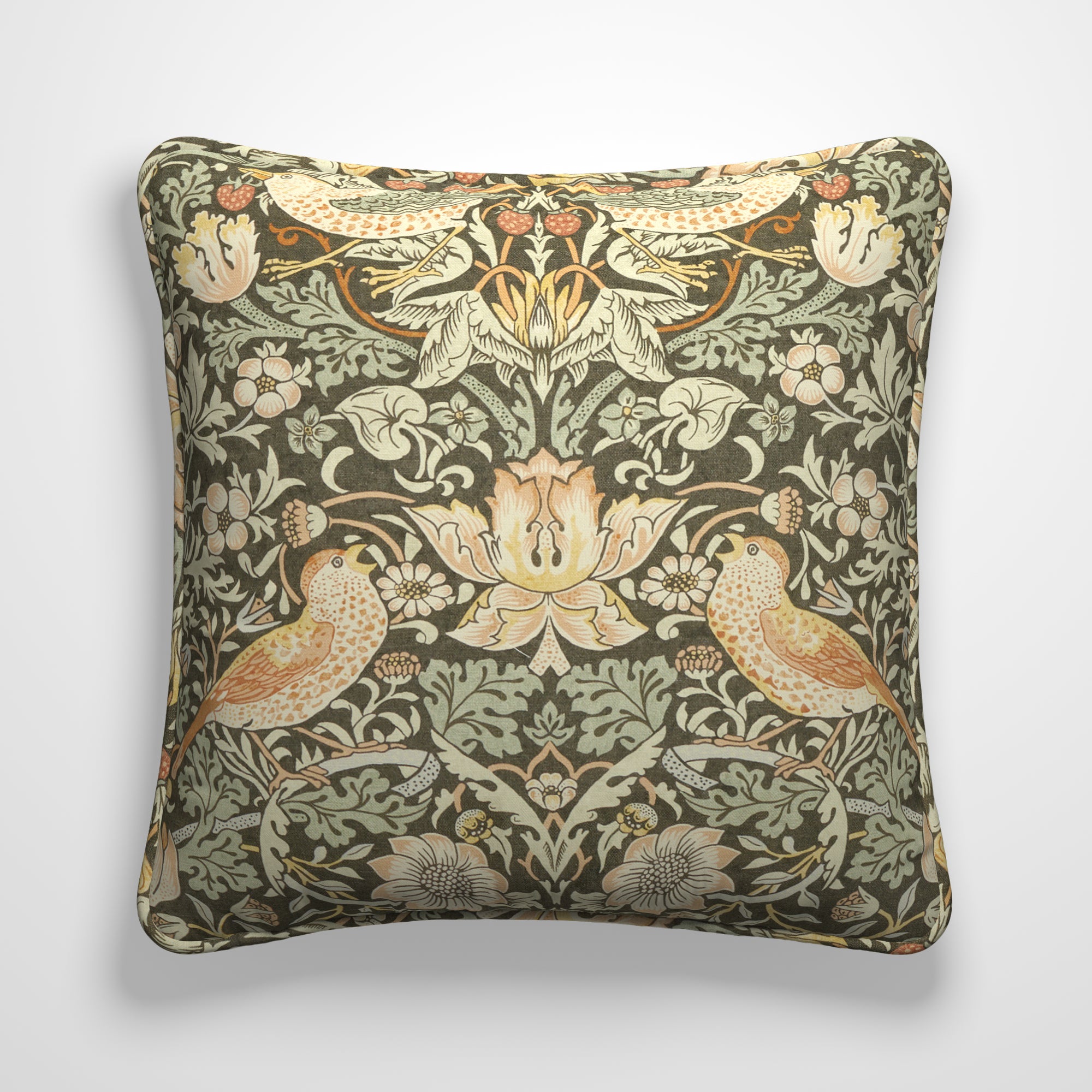 William Morris At Home Strawberry Thief Made To Order Cushion Cover Strawberry Thief Clay