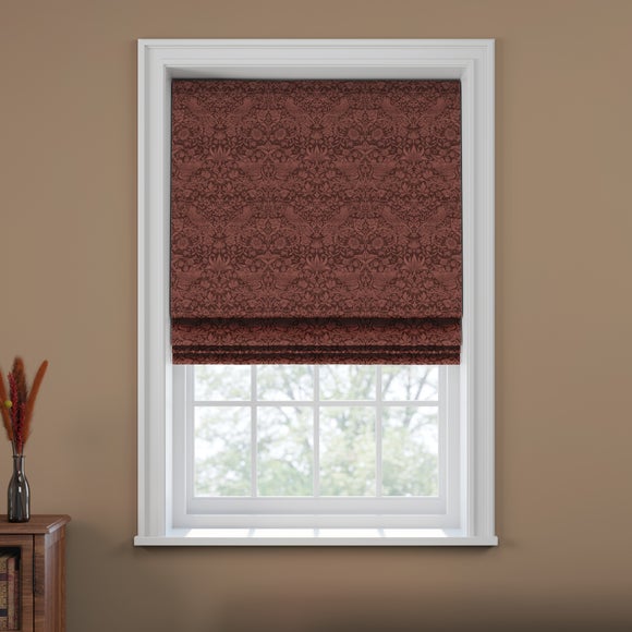 William Morris At Home Strawberry Thief Tonal Made To Measure Roman Blind Strawberry Thief Tonal Merlot