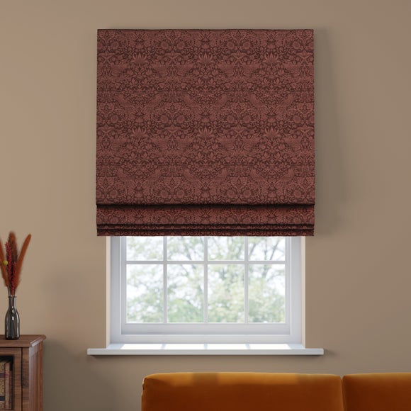 William Morris At Home Strawberry Thief Tonal Made To Measure Roman Blind Strawberry Thief Tonal Merlot