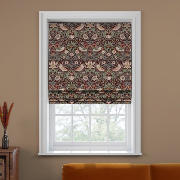 William Morris At Home Strawberry Thief Made To Measure Roman Blind Strawberry Thief Merlot