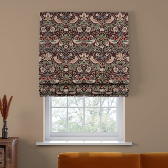 William Morris At Home Strawberry Thief Made To Measure Roman Blind Strawberry Thief Merlot