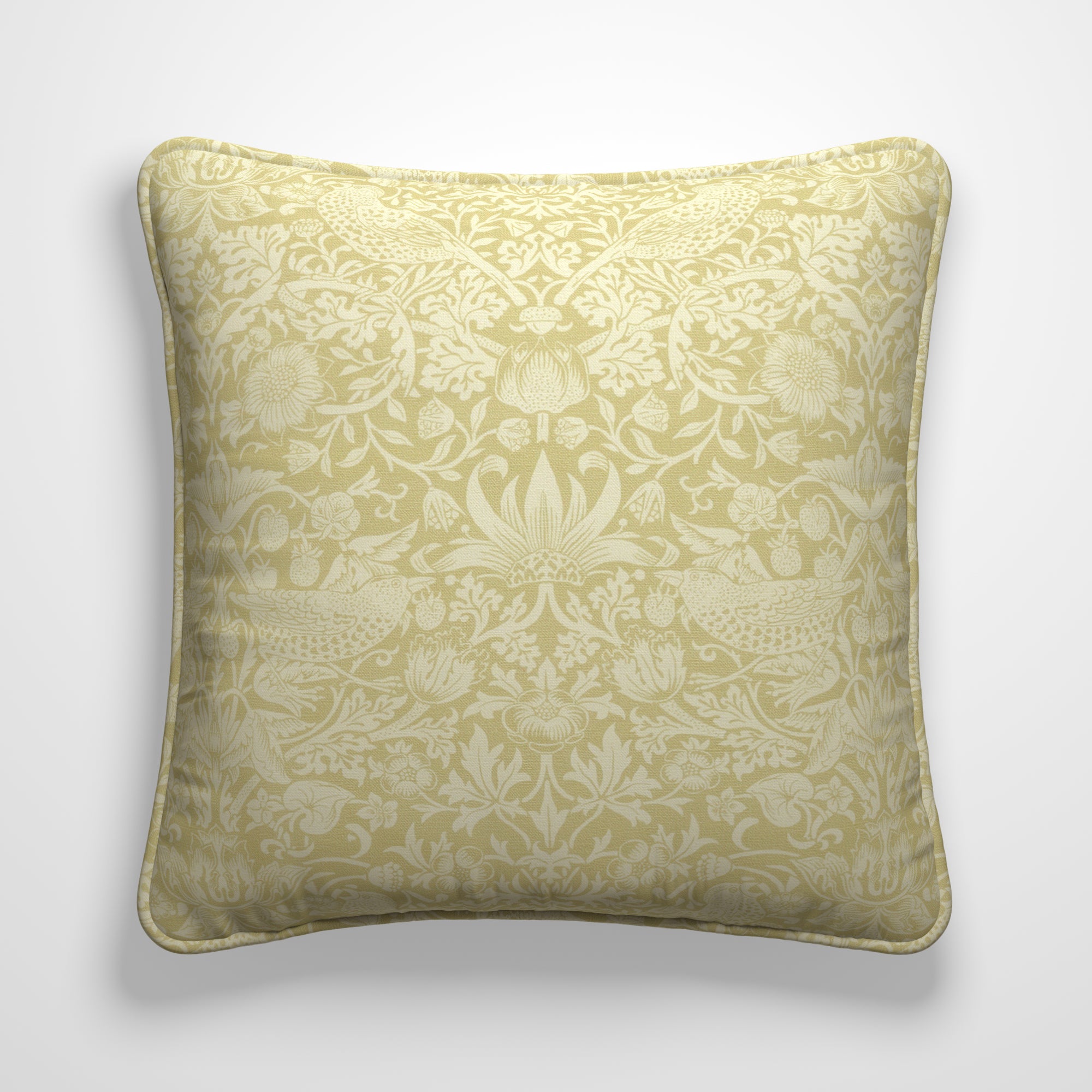 William Morris At Home Strawberry Thief Tonal Made To Order Cushion Cover Strawberry Thief Tonal Wheat