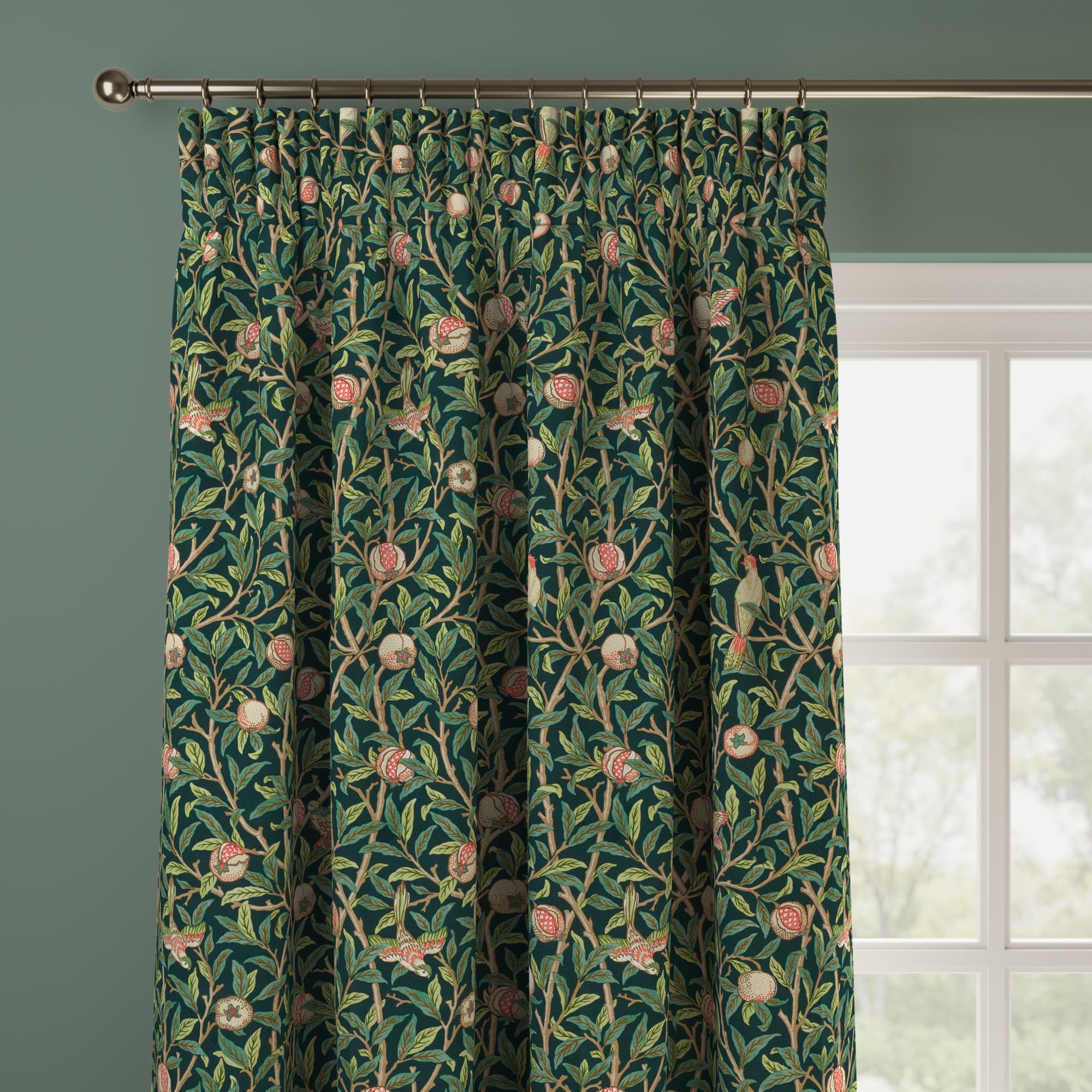 William Morris At Home Bird & Pomegranate Made to Measure Curtains Bird & Pomegranate Spruce