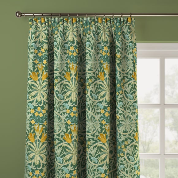 William Morris At Home Woodland Weeds Evergreen Cotton Made to Measure Curtains Woodland Weeds Evergreen