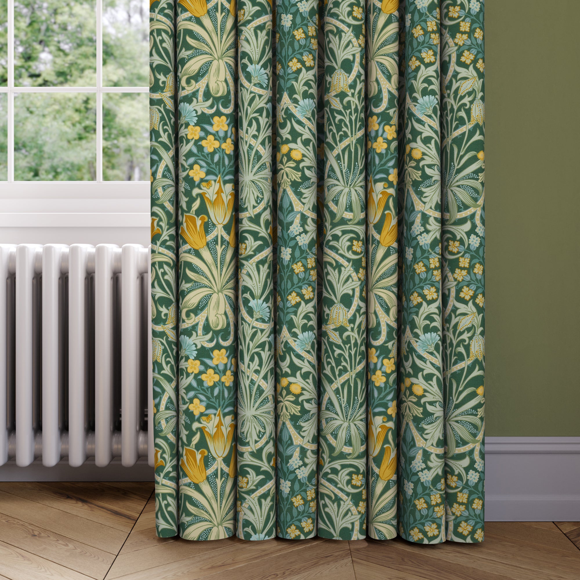 William Morris At Home Woodland Weeds Made to Measure Curtains Woodland Weeds Evergreen