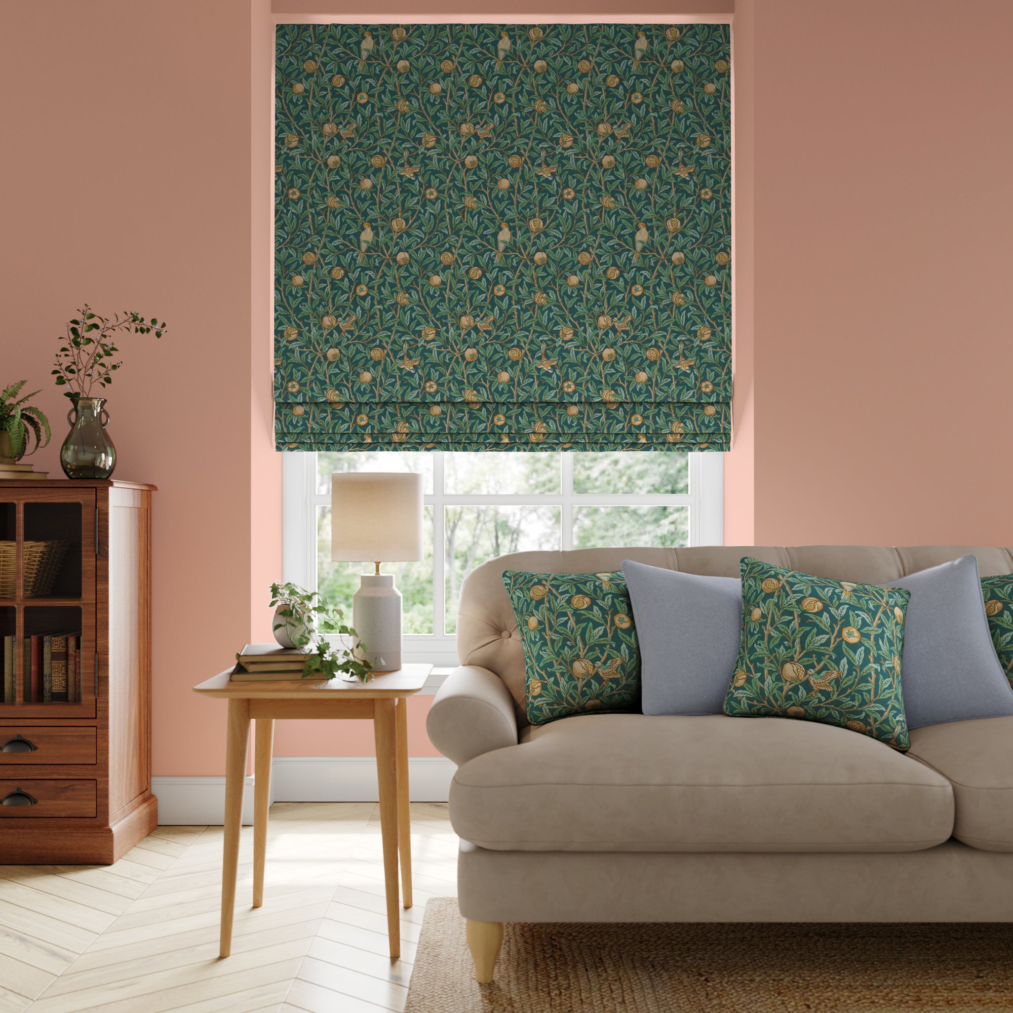 William Morris At Home Bird & Pomegranate Made To Measure Roman Blind