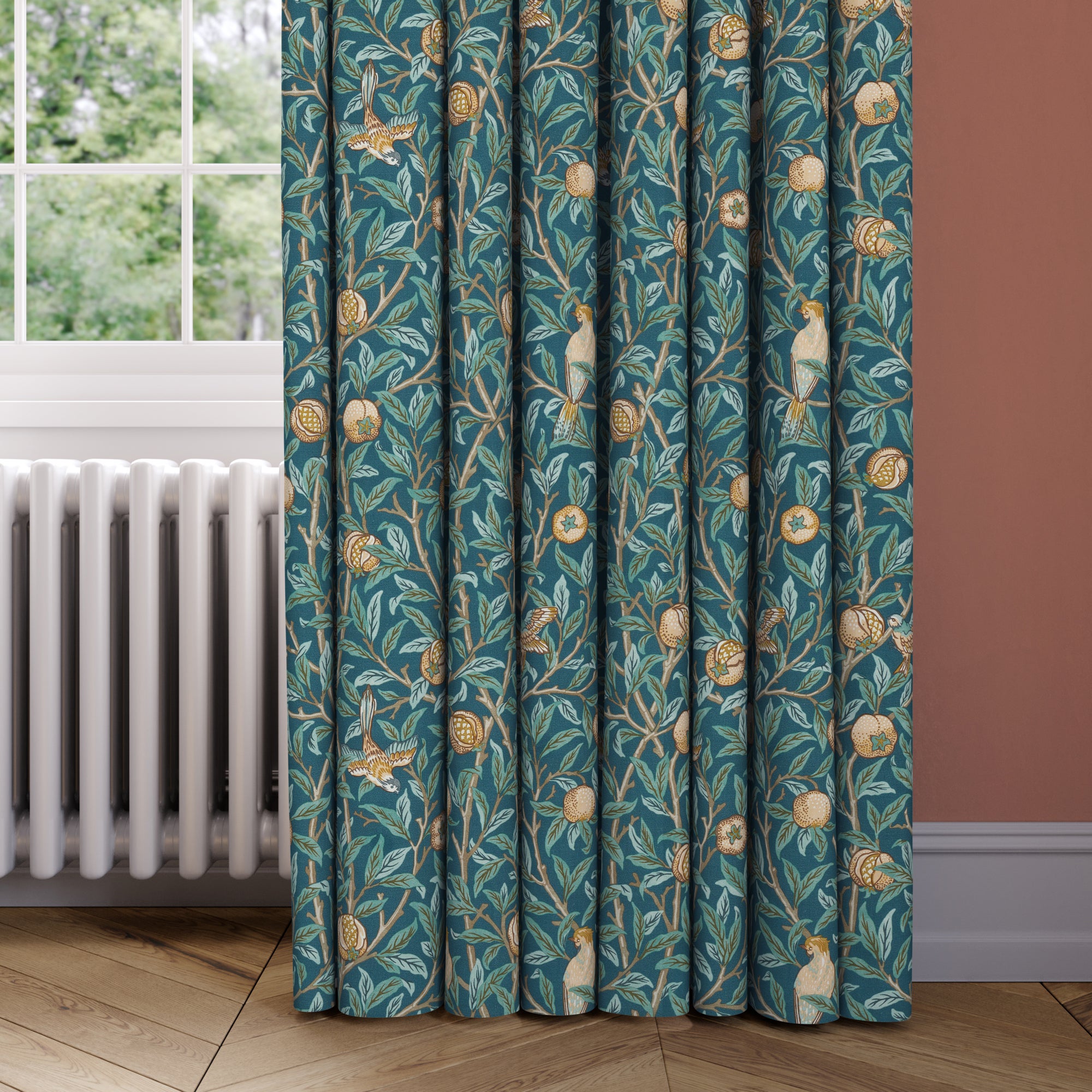 William Morris At Home Bird & Pomegranate Made to Measure Curtains Bird & Pomegranate Teal