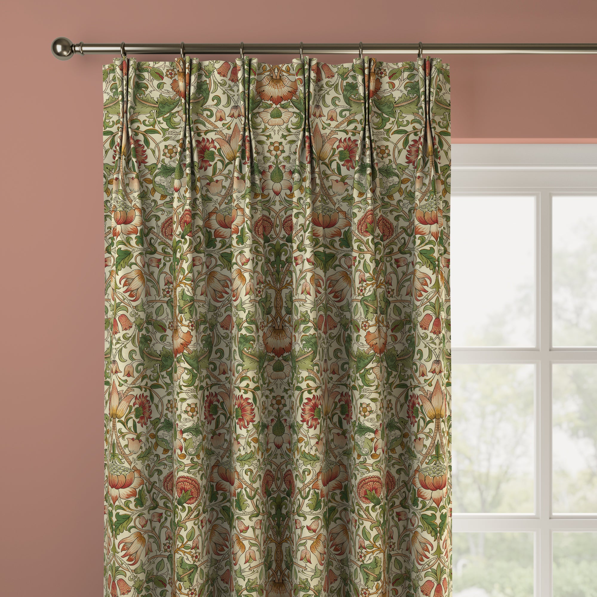 William Morris At Home Lodden Made to Measure Curtains Lodden Strawberry